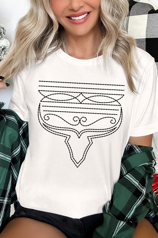 Western Boot Stitch Graphic Tee in 20 Colors