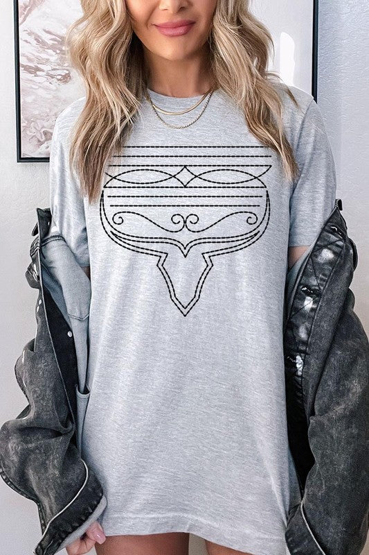 Western Boot Stitch Graphic Tee in 20 Colors