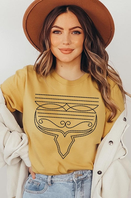 Western Boot Stitch Graphic Tee in 20 Colors