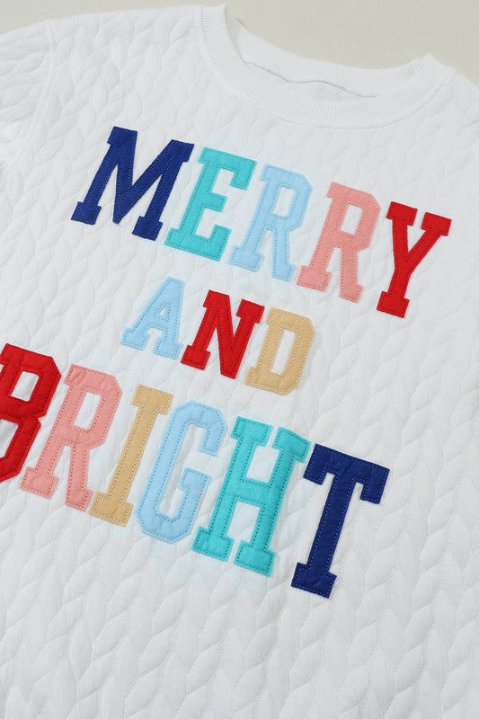 Merry and Bright Quilted Sweatshirt