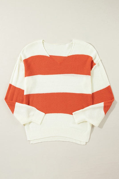 Women Color Block Drop Shoulder Sleeve Sweater