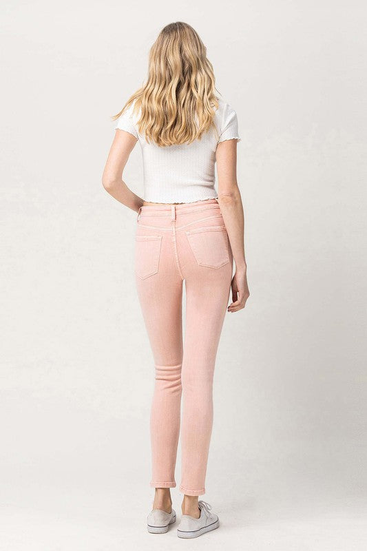 Pink High Rise Skinny Jeans from Vervet