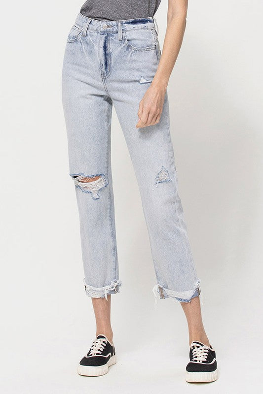 Super High Relaxed Cuffed Straight Jeansfrom Vervet