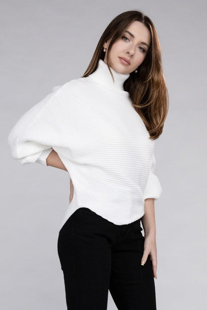 Viscose Dolman Sleeve Turtleneck Sweater in 5 Colors