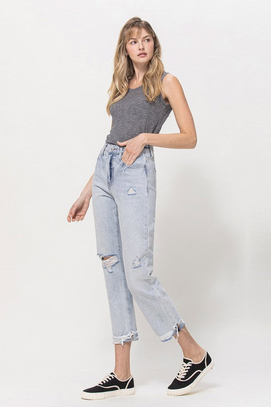 Super High Relaxed Cuffed Straight Jeansfrom Vervet