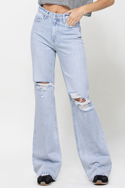 90's Vintage Flare Wide Leg Jeans