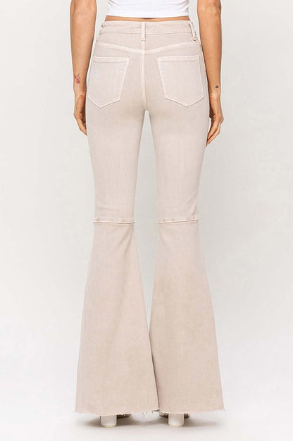 Taupe High Rise Super Flare Jeans by Vervet