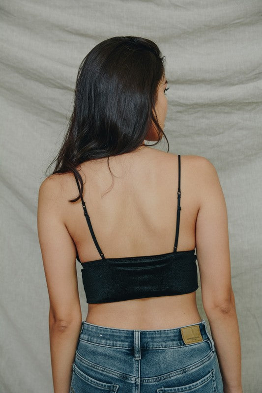 Velvet Longline Bralette in 2 Colors