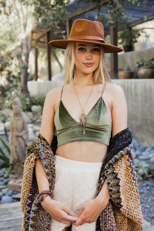 Velvet Longline Bralette in 2 Colors