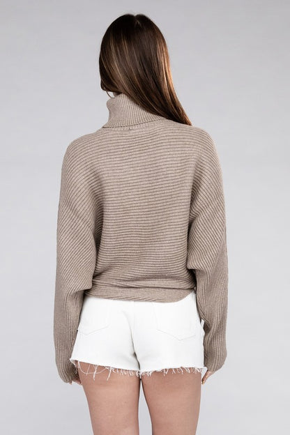 Viscose Dolman Sleeve Turtleneck Sweater in 5 Colors