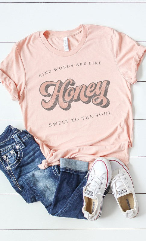 Vintage Kind Words Are Like Honey Graphic Tee