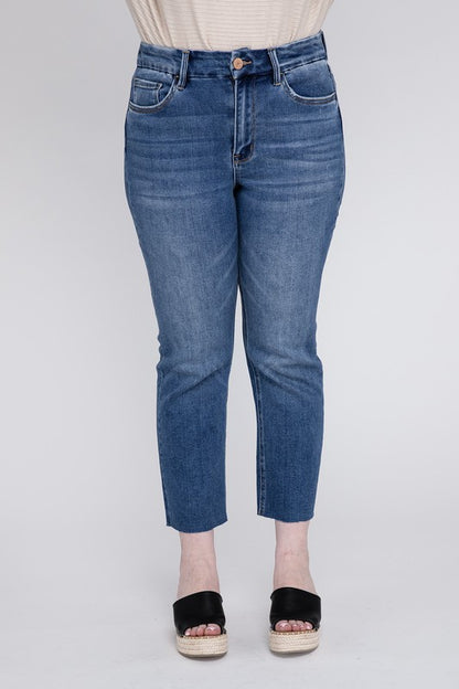 Plus Size High Rise Slim Straight Jeans from Vervet