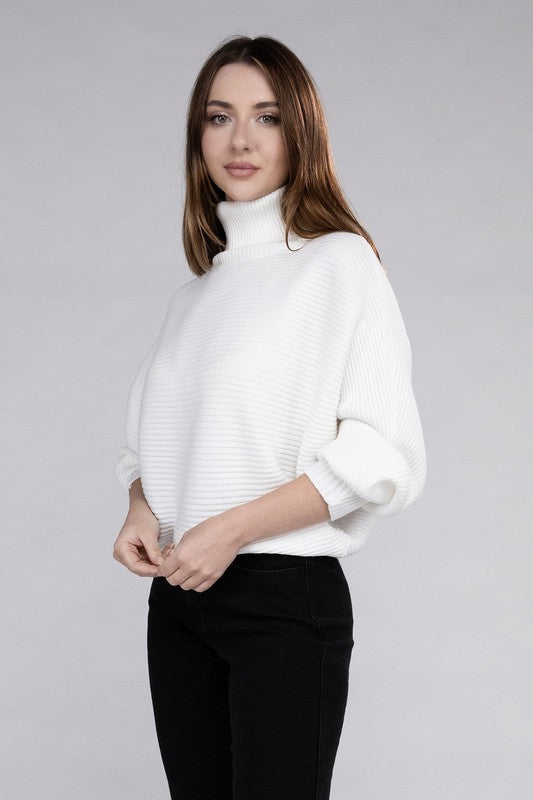 Viscose Dolman Sleeve Turtleneck Sweater in 5 Colors