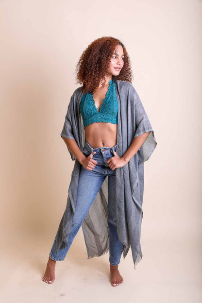 Woven Long Line Tribal Kimono in 3 Colors