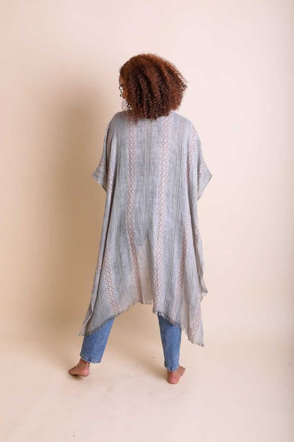 Woven Long Line Tribal Kimono in 3 Colors