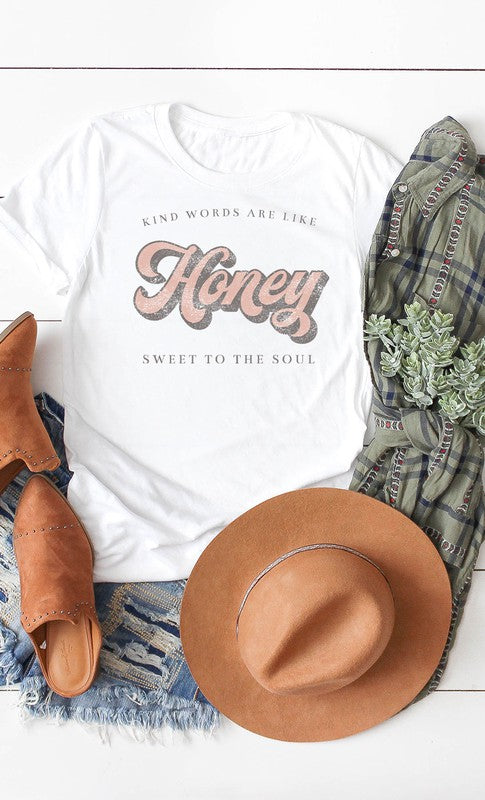 Vintage Kind Words Are Like Honey Graphic Tee