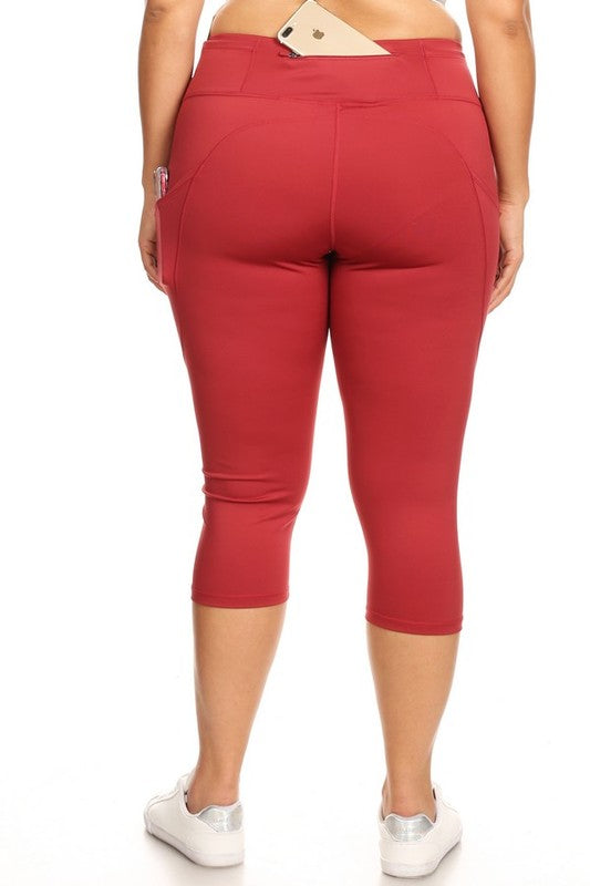 High Waist Tech Pocket Workout Capri Leggings