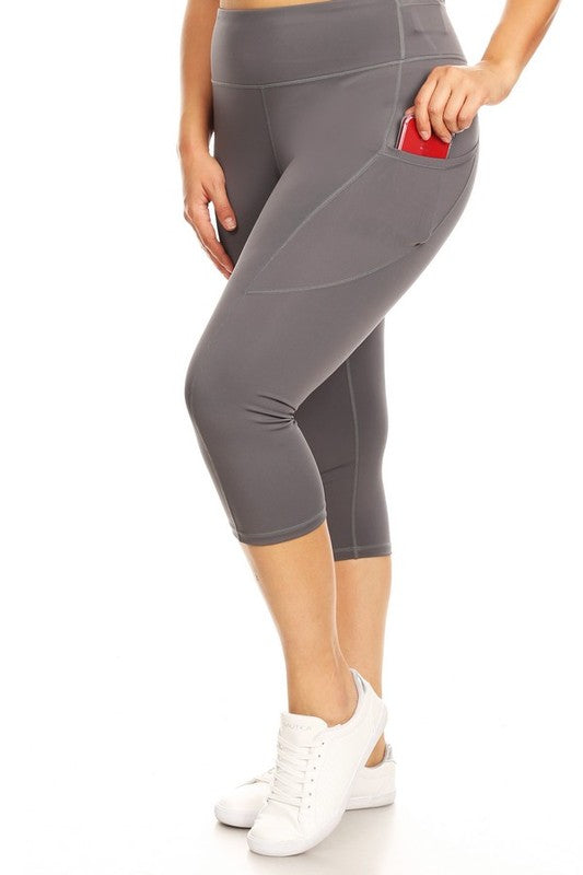 High Waist Tech Pocket Workout Capri Leggings