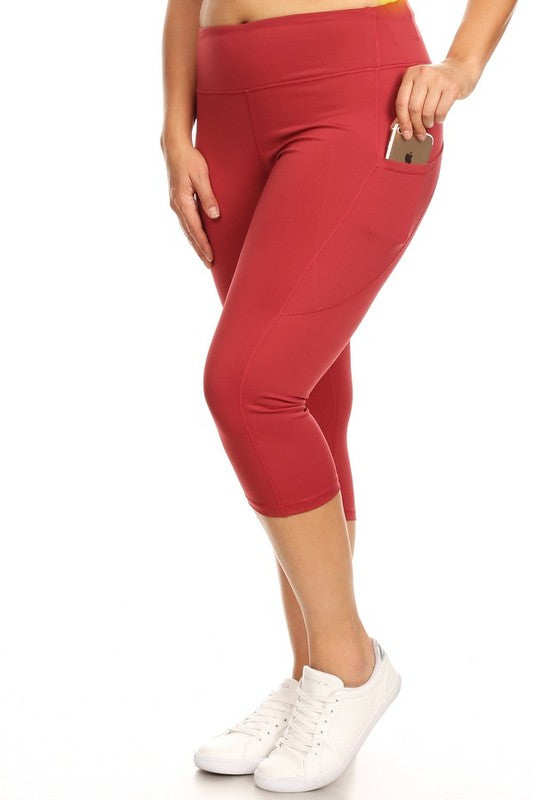 High Waist Tech Pocket Workout Capri Leggings