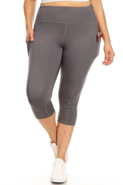 High Waist Tech Pocket Workout Capri Leggings