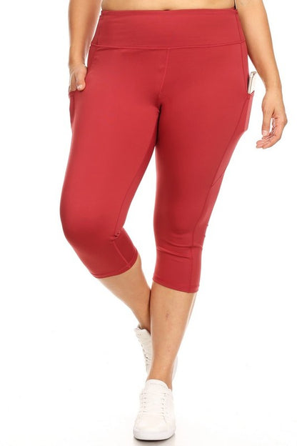 High Waist Tech Pocket Workout Capri Leggings