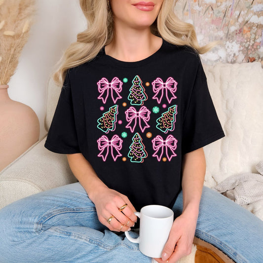 Neon Little Debbie Christmas Tree Graphic Tee