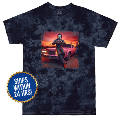 Michael Myers Inspired Sunset Heart Hands Halloween Tee