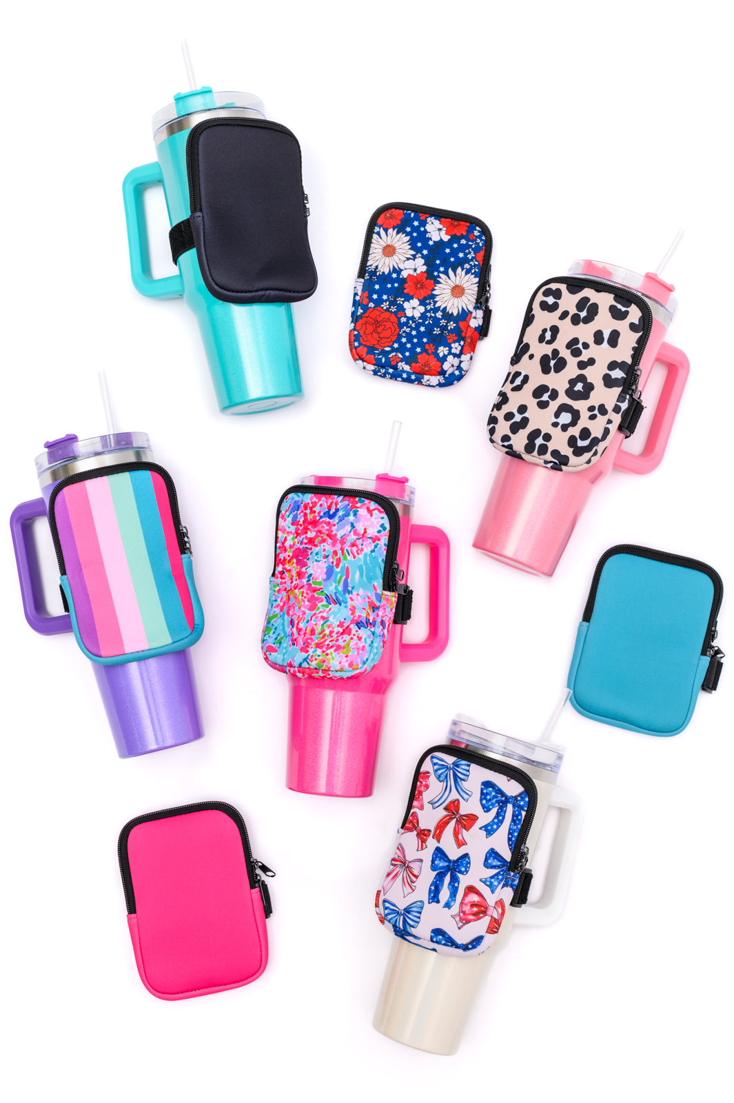 Tumbler Zip Pouch Sets in Assorted Colors