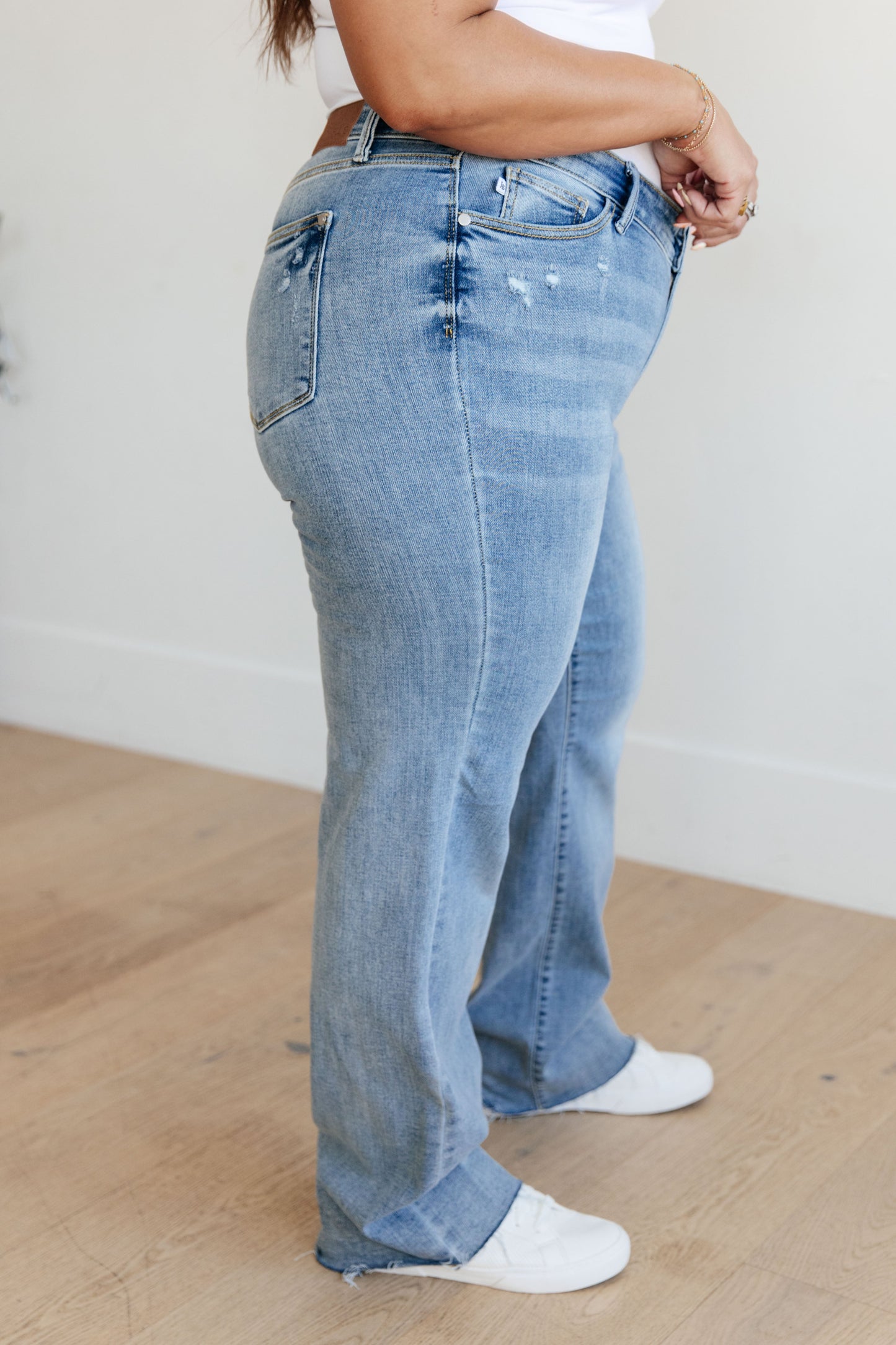 Mildred High Rise V Front Waistband Straight Leg Jeans (sizes 13-24)