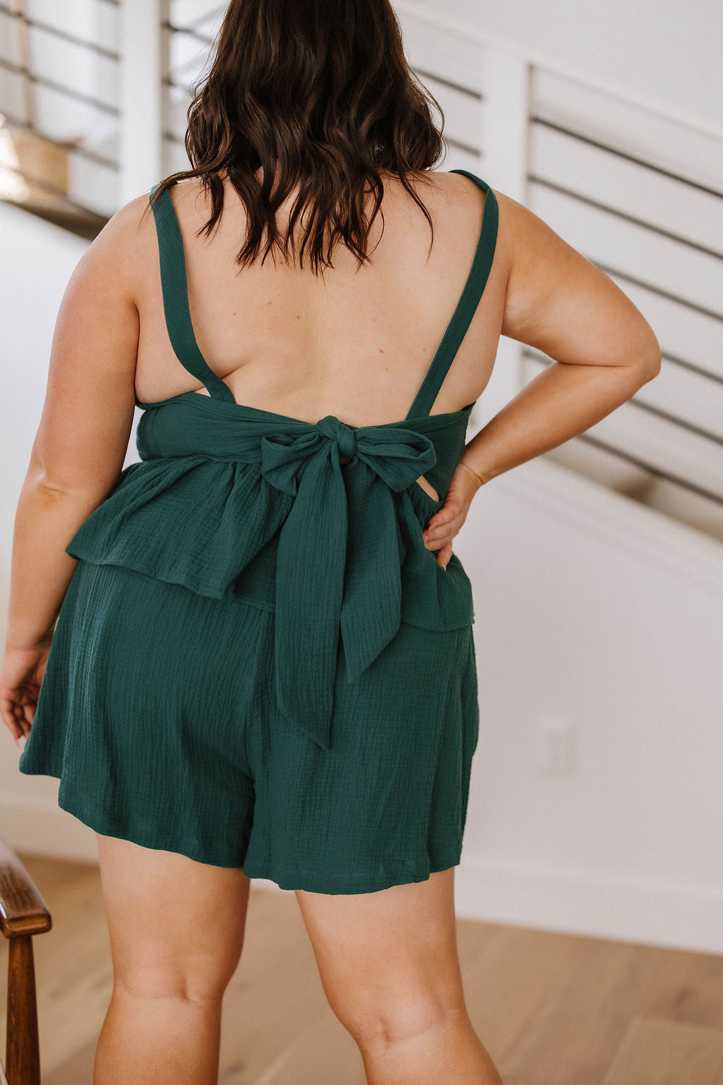 So Exceptional Smocked Tank in Hunter Green