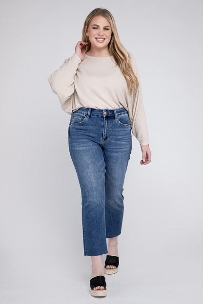 Plus Size High Rise Slim Straight Jeans from Vervet