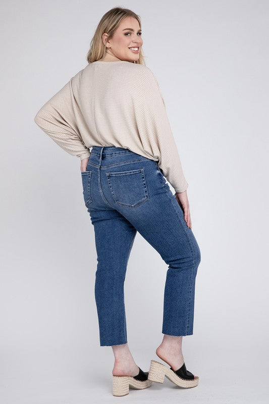 Plus Size High Rise Slim Straight Jeans from Vervet