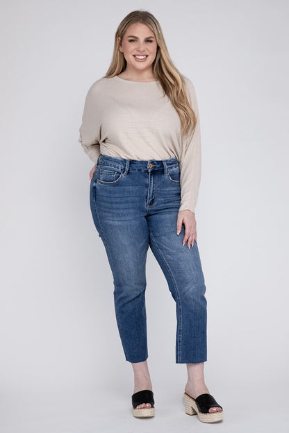 Plus Size High Rise Slim Straight Jeans from Vervet