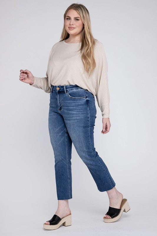 Plus Size High Rise Slim Straight Jeans from Vervet