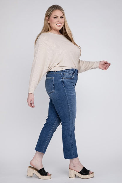 Plus Size High Rise Slim Straight Jeans from Vervet