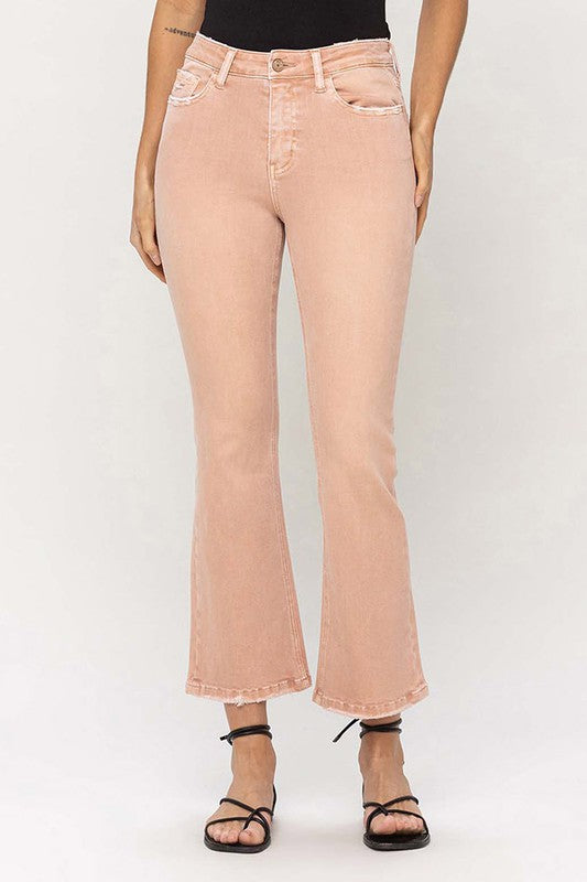 Blush High Rise Kick Flare Jeans by Vervet