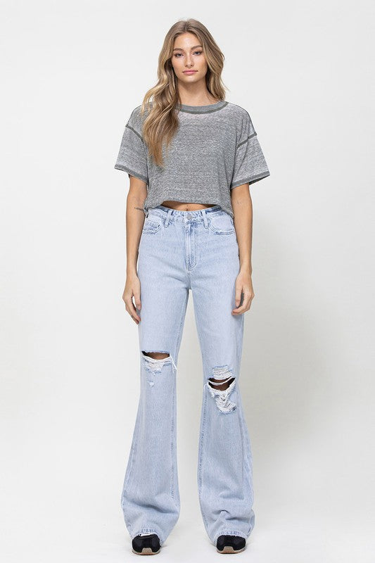 90's Vintage Flare Wide Leg Jeans