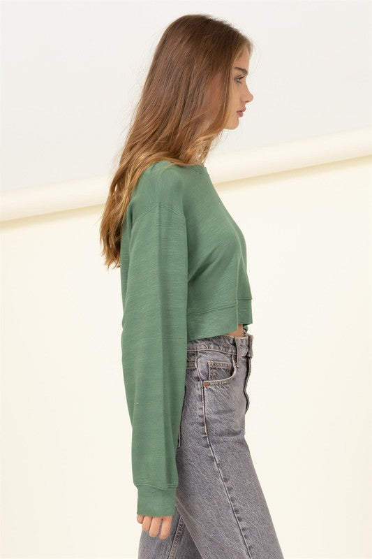 Soul Mate Drop-Shoulder Cropped Sweatshirt in 4 Colors