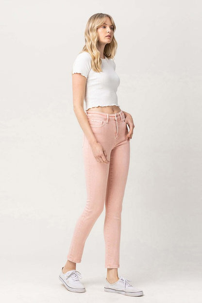 Pink High Rise Skinny Jeans from Vervet