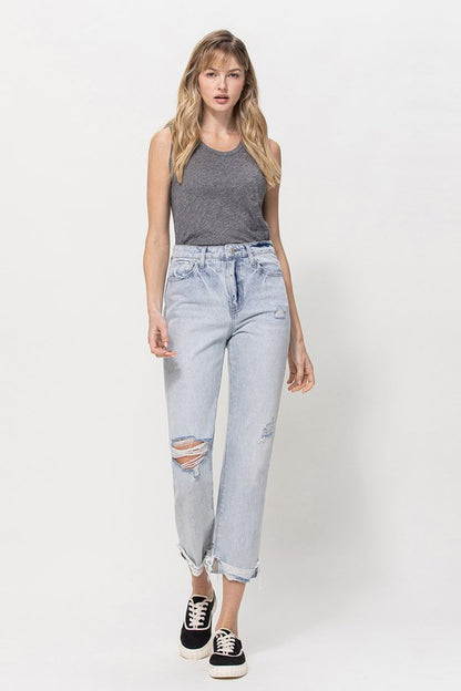 Super High Relaxed Cuffed Straight Jeansfrom Vervet